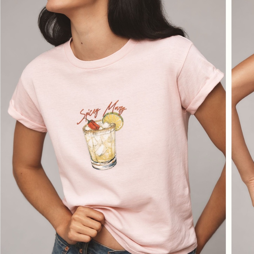 Anthropologie Cocktail Hour T-shirt Size Large NWT
